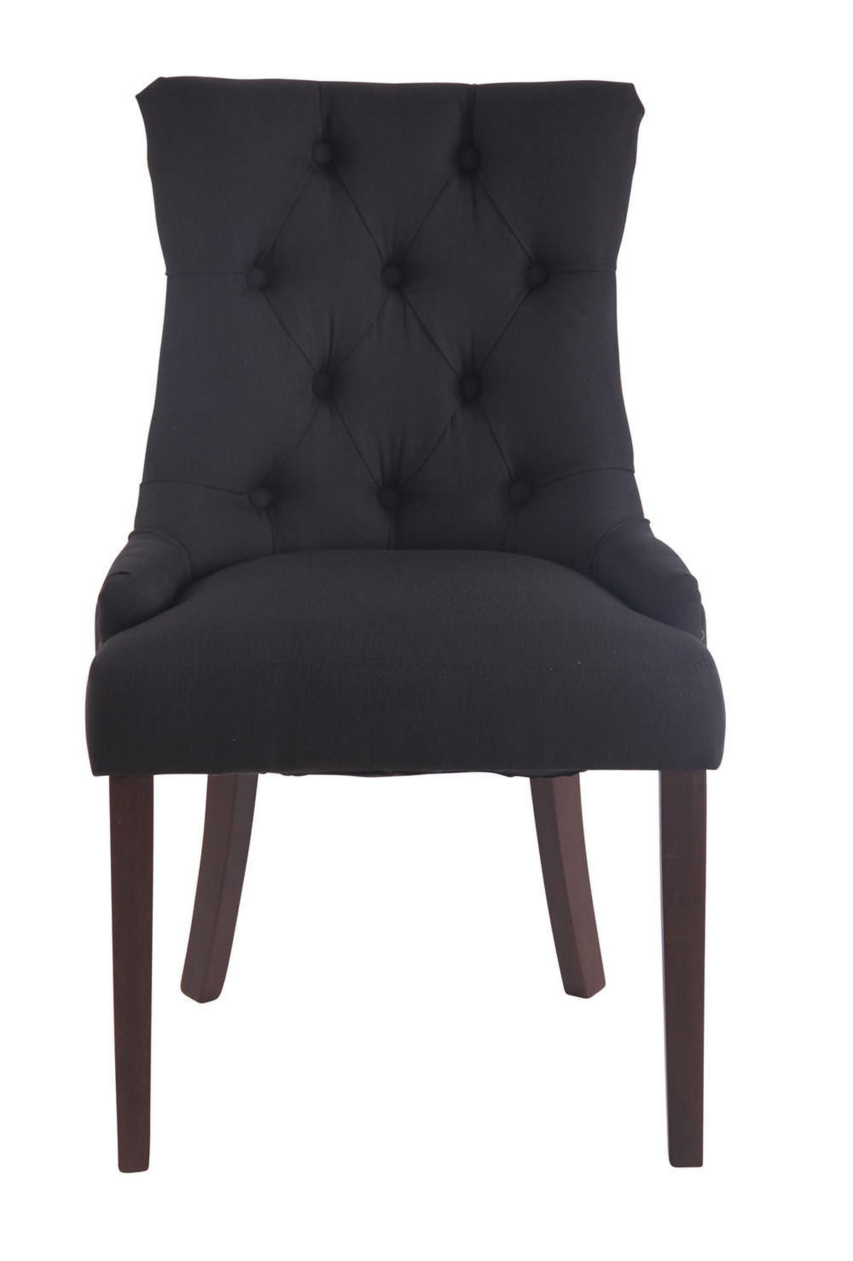 WOHNZIMMERSTUHL 2er Set Stoff schwarz - Schwarz, Holz/Textil (55/92/58cm) - CLP