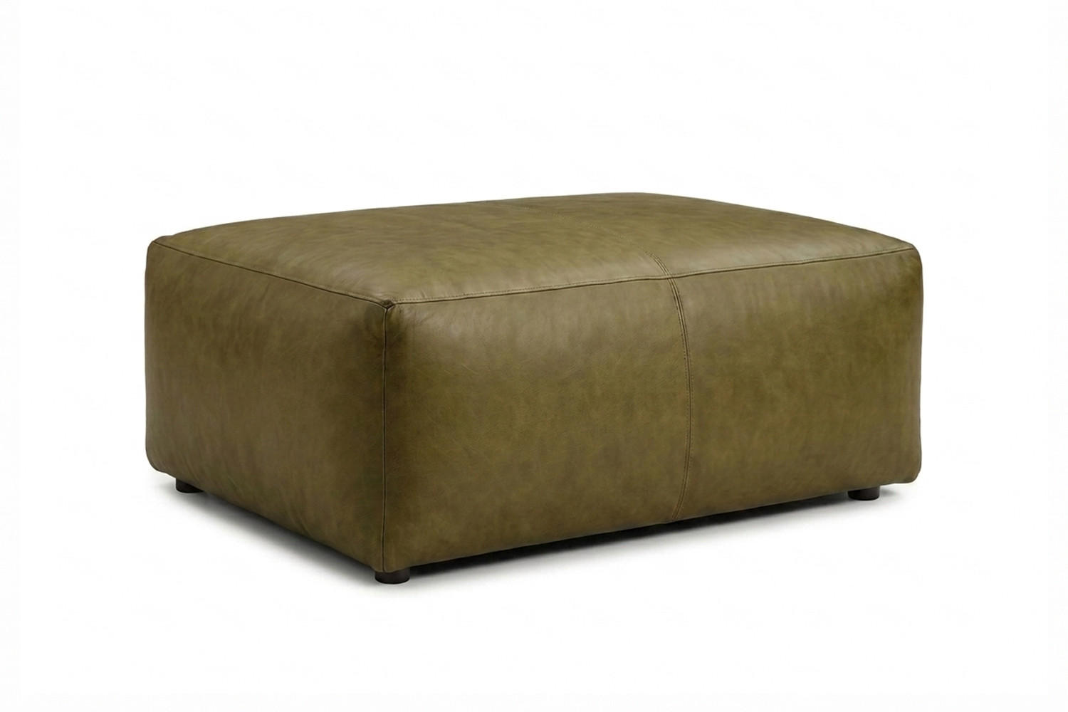 POLSTERHOCKER CELESTE Dunkelgrün Leder - Dunkelgrün, Leder/Kunststoff (120/48/80cm) - KAWOLA