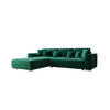 ECKSOFA GUSTO L Monolith 37 Links mit Schlaffunktion - Grün, Textil (279/193cm) - Bedante