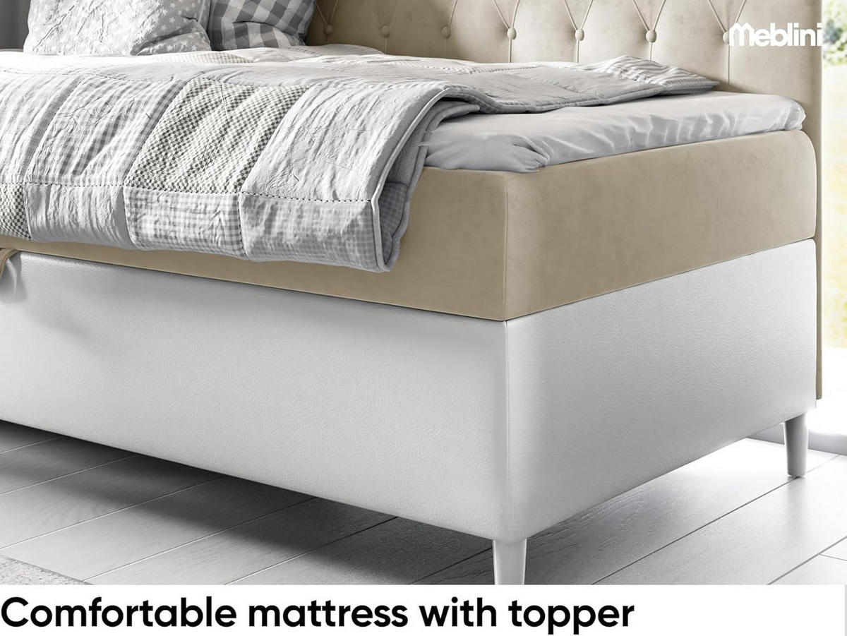 KINDERBETT FLIPPO 2 - Beige/Weiß, Holzwerkstoff (92/202cm) - Meblini