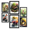 POSTER Set Mit 6 Lebewesen Illustrationen Von Tieren In Naturlandschaften A3 & A4 Rahmenlos - Klar, Papier (29/3cm) - Nacnic