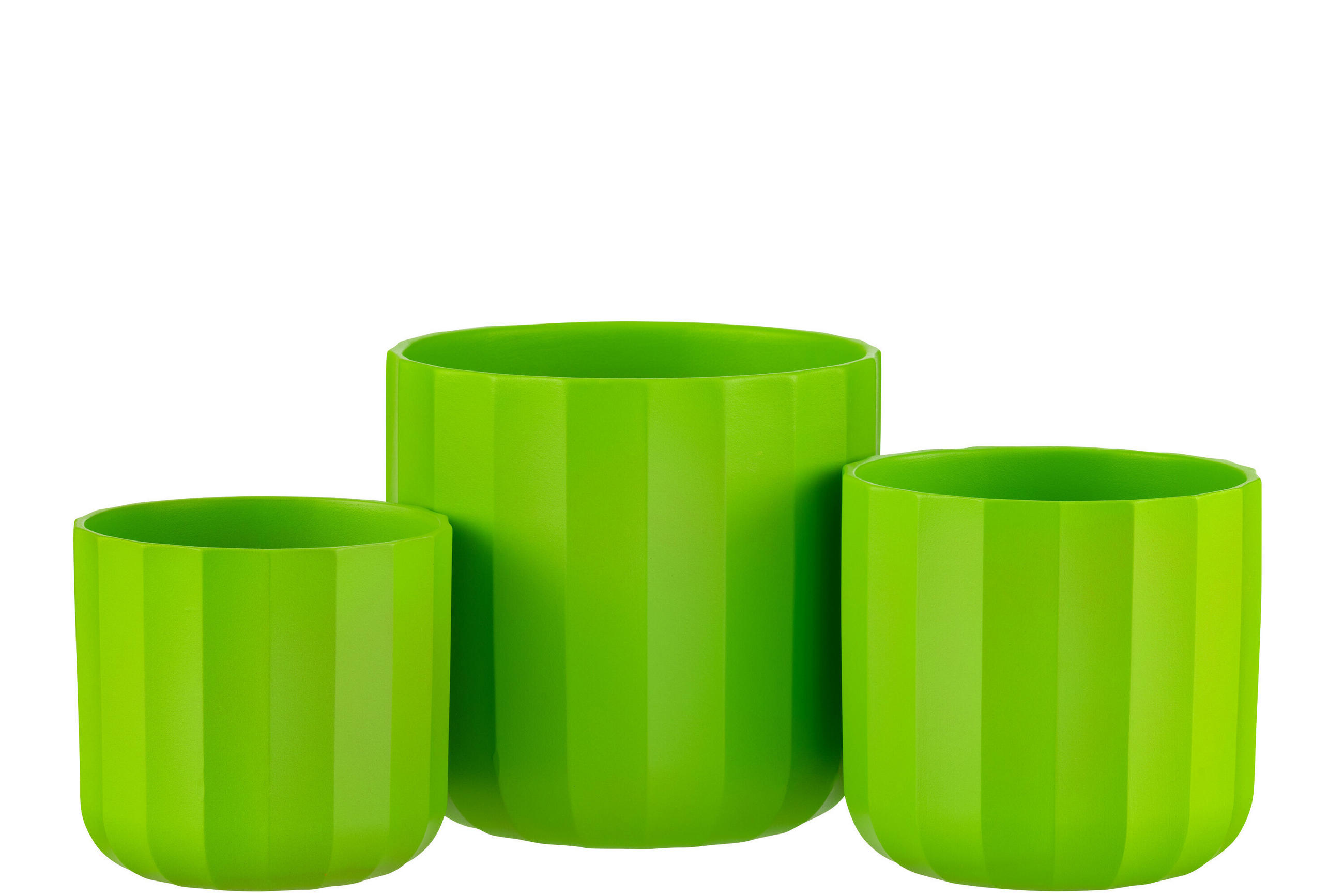 BLUMENTOPF SUMMER - Töpferei - Grün - L - 2er set - Ø 18,5 cm - Grün, Keramik (18.5/18cm) - J-Line