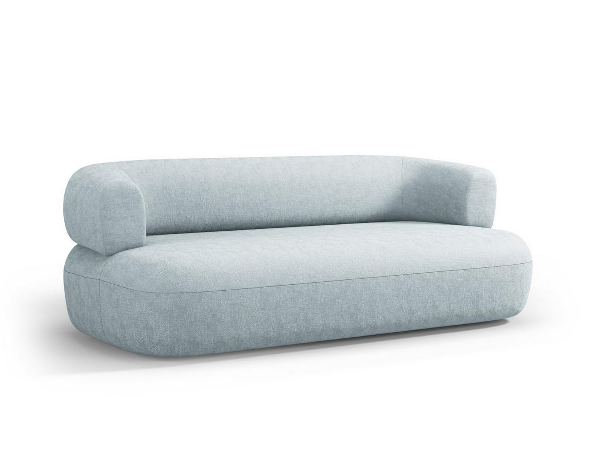 SOFA Jenny aus Chenille-Stoff hellblau 3 Sitzplätze - Hellblau, Textil (90/73/178cm) - Micadoni