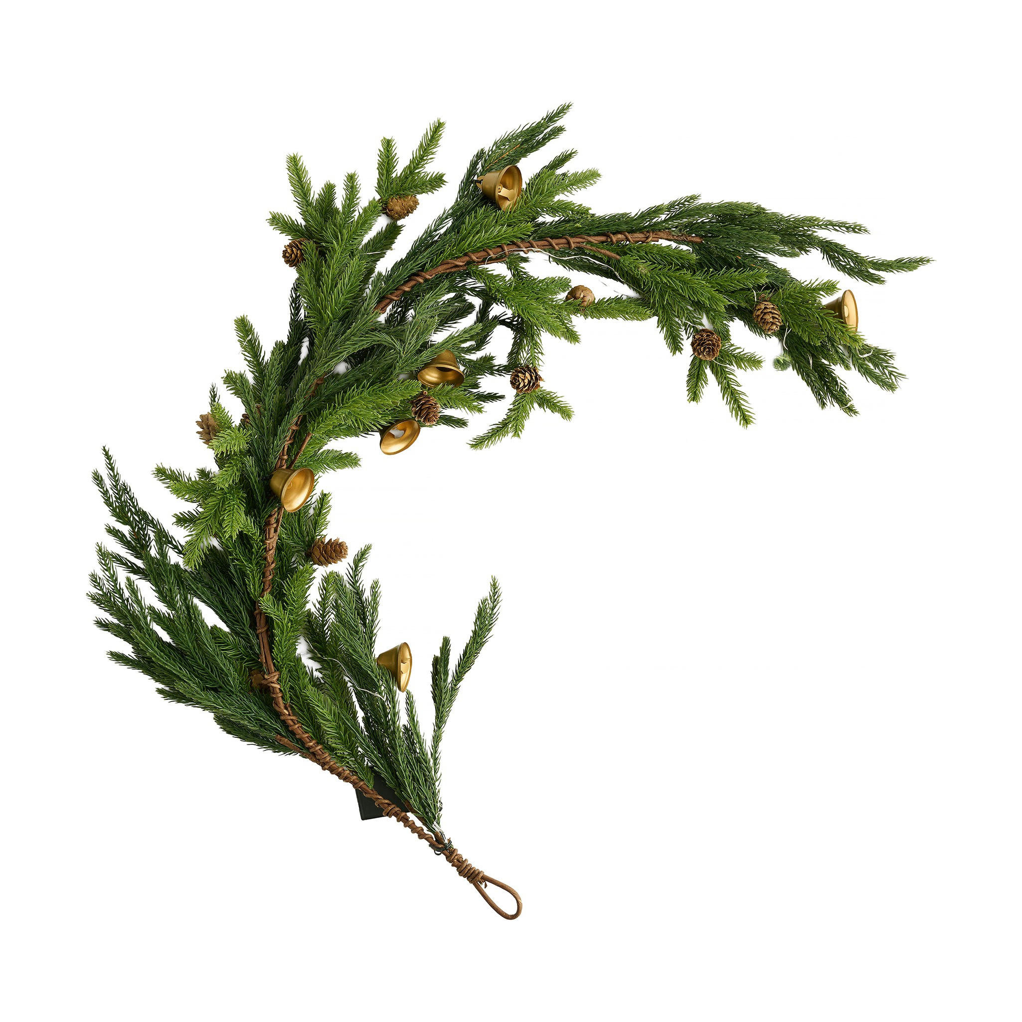 GIRLANDE LED ESFERIA, 117x38x18 cm, Gold, Weihnachtsgirlande, Weihnachtsdekoration, Weihnachtsdeko, Deko Wohnzimmer, Winter Christmas - Goldfarben, Kunststoff (117cm) - home&you