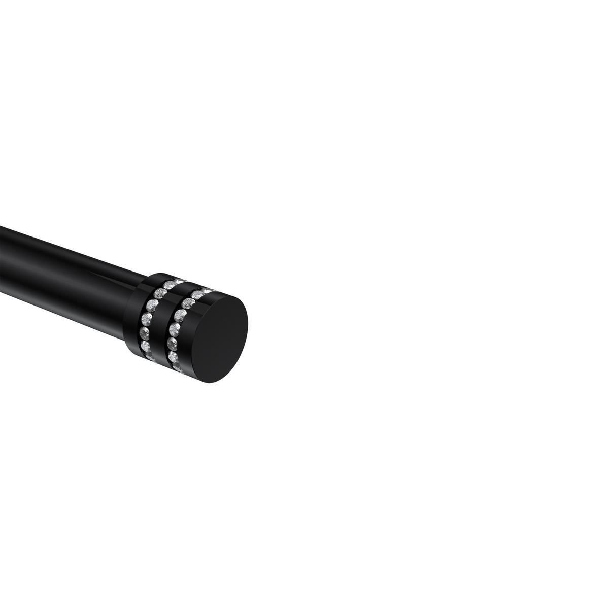 ENDSTÜCKE FÜR GARDINENSTANGEN 20 mm Ø, Estana Schwarz, Packung 2 Stück - Schwarz, Metall (2.6/2.8/2.8cm) - INTERDECO