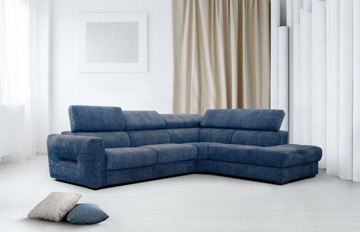 ECKSOFA CALVERA 5-Sitzer, dunkelblau - Dunkelblau, Holzwerkstoff/Textil (298/239cm) - Courtois Laville