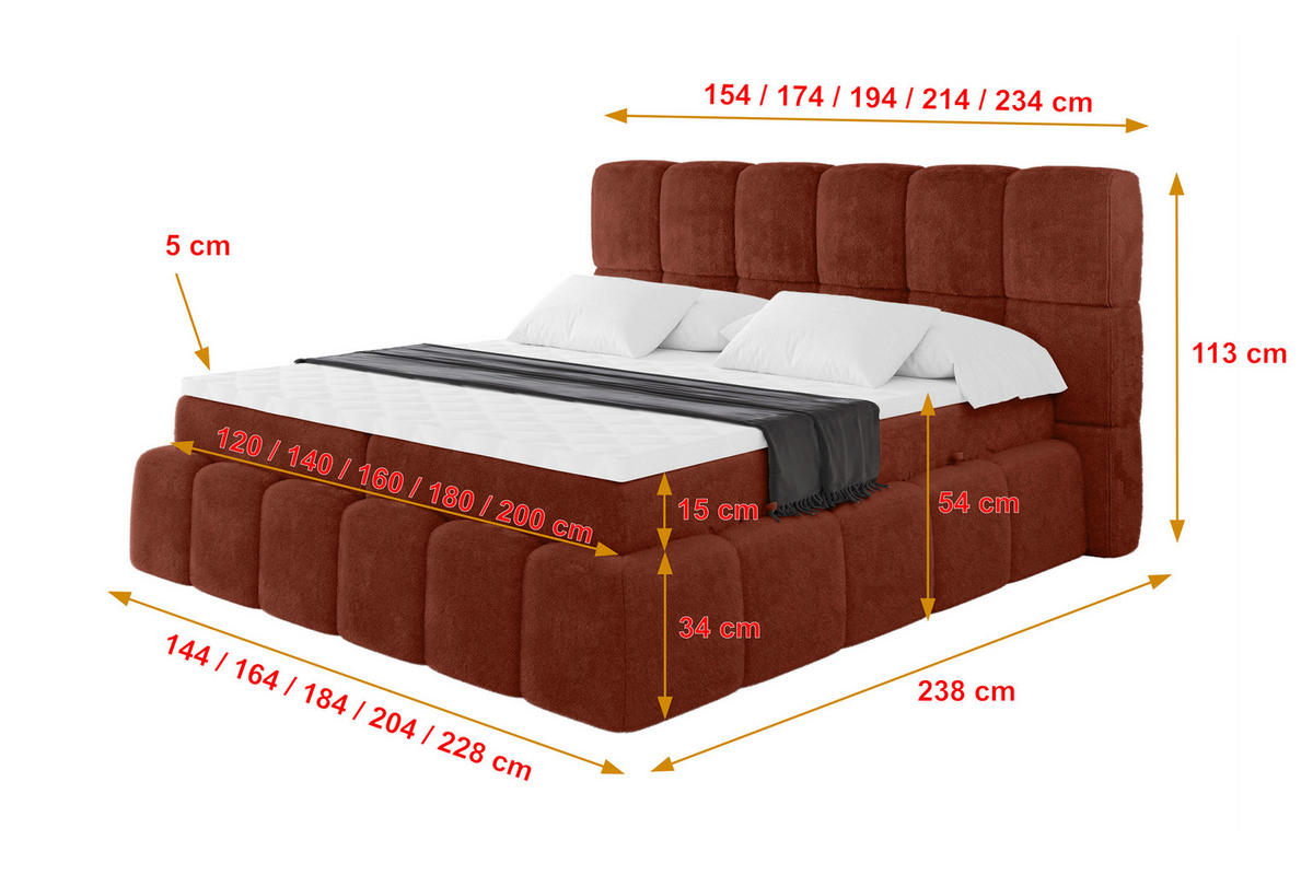 BOXBETT - AURI-H3 - 200x200 Terrakotta Lapitt - Terracotta, Holzwerkstoff (200/200cm) - ALTDECOR