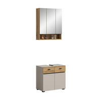 BADKOMBINATION Aqua Kaschmir 60/35/191 cm - Beige, Holzwerkstoff (60/191/35cm) - Xonox