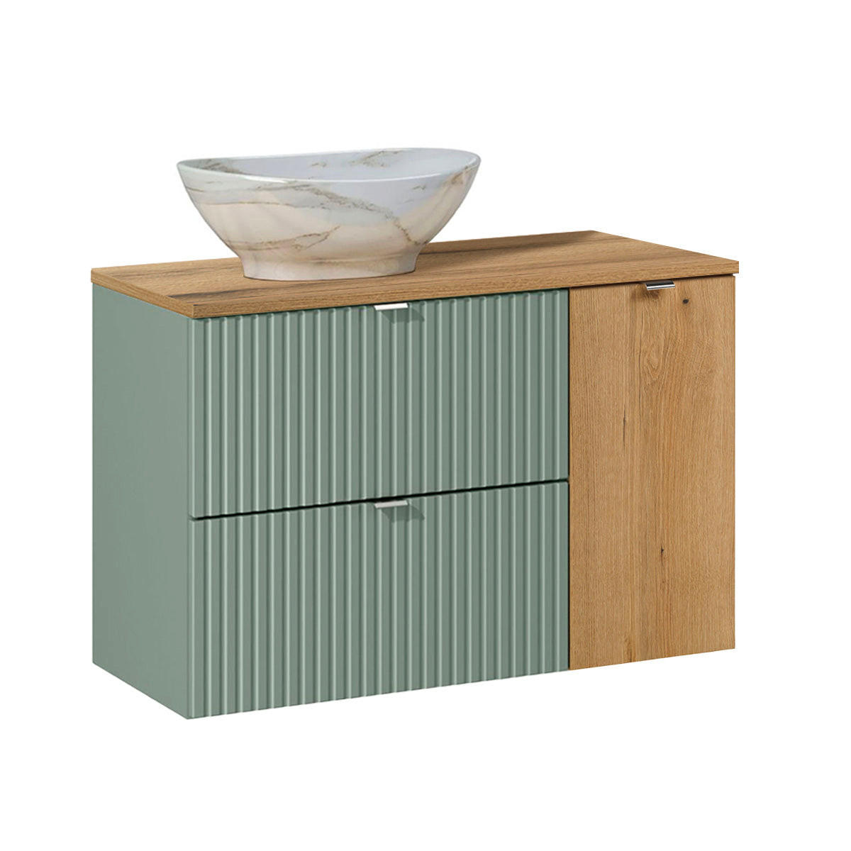 WASCHTISCH 90.4cm Jade Grün - Grün, Holzwerkstoff (90.4/59.5/40cm) - Petits-meubles