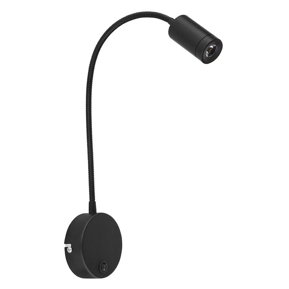 LED WANDLEUCHTE Schwarz Matt Flexibel - Schwarz, Metall (9/50/35cm) - Globo Lighting