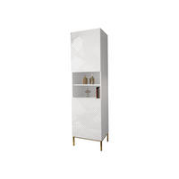 VITRINE Exito 200 - Goldfarben/Weiß, Holzwerkstoff/Metall (55/200/42cm) - MIRJAN24