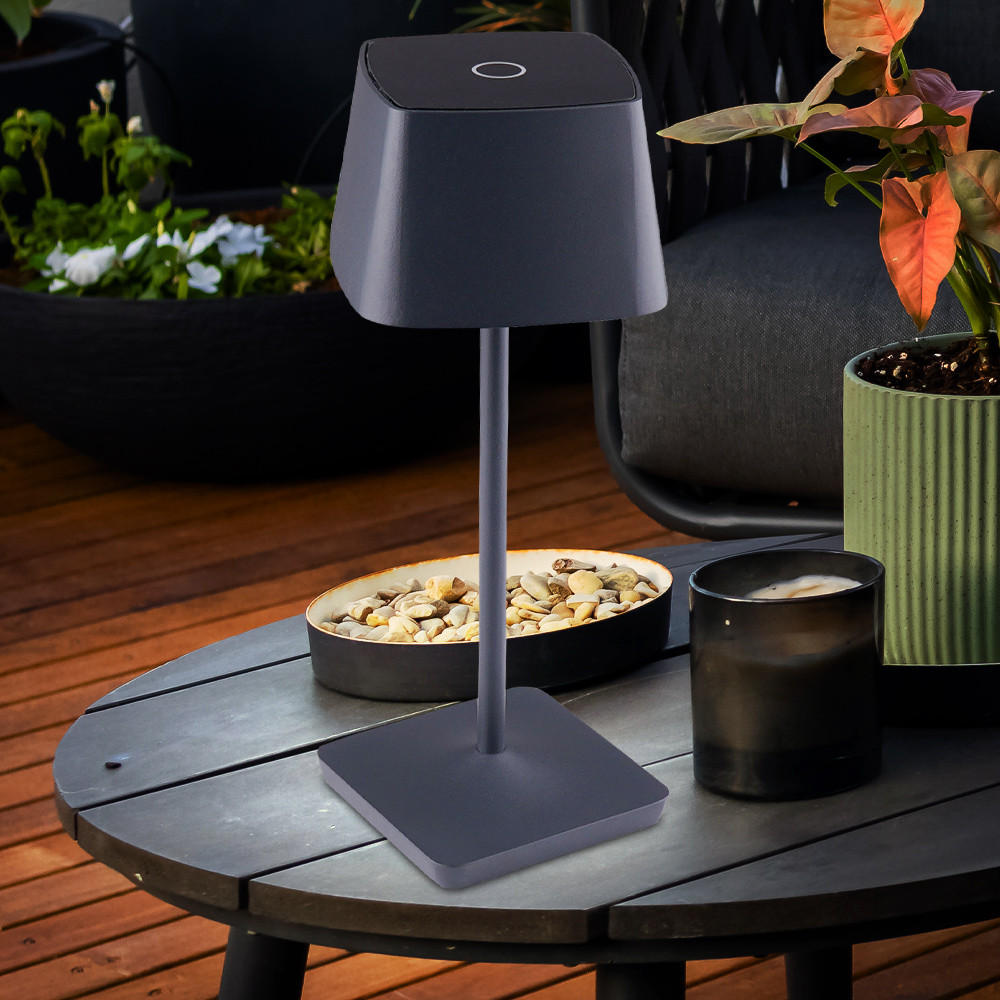 Thumbnail - Led, Anthrazit, Metall, 11x27x11 cm, Lampen & Leuchten, LED Beleuchtung, LED-Tischleuchten