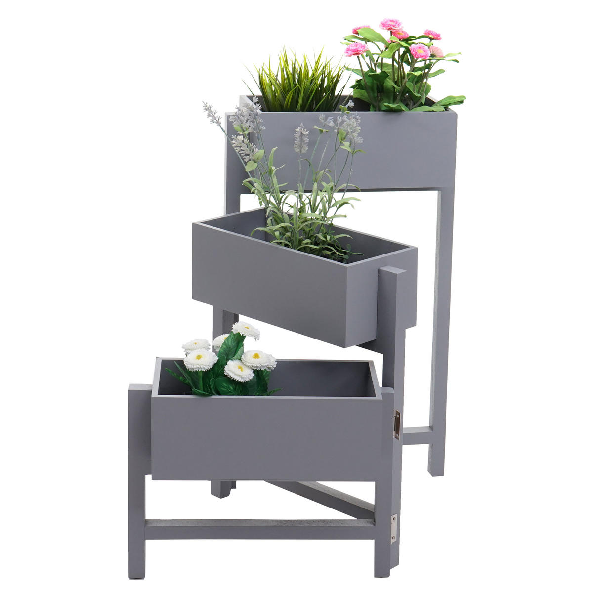 PFLANZREGAL STANDREGAL Grau, Blau - Blau/Grau, Holz (108/65/15cm) - MCW