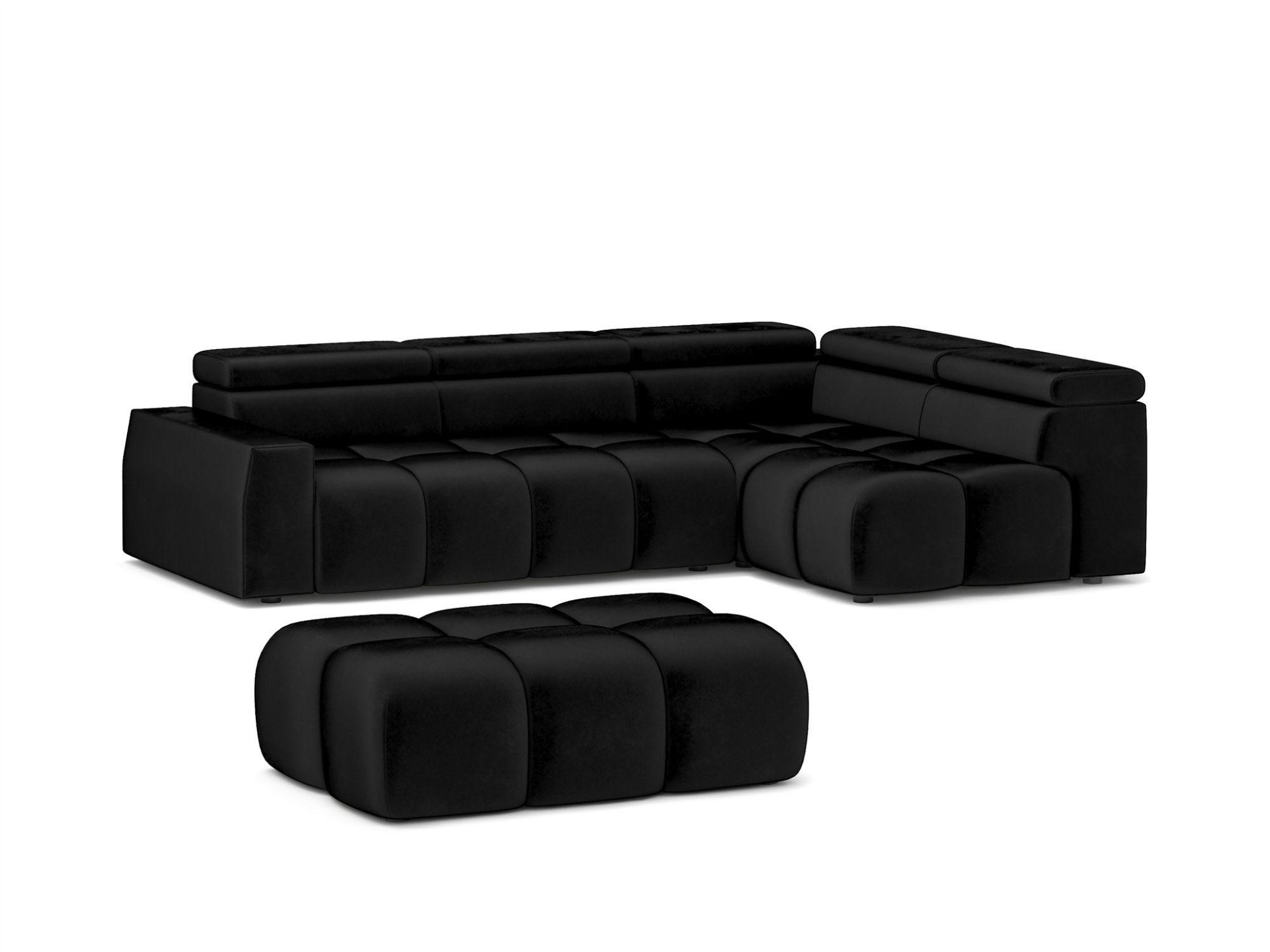 Thumbnail - Fun Möbel Polsterhocker, Schwarz, Textil, 128x44x85 cm, Wohnzimmer, Sofas & Couches, Sofas, 2-Sitzer Sofas