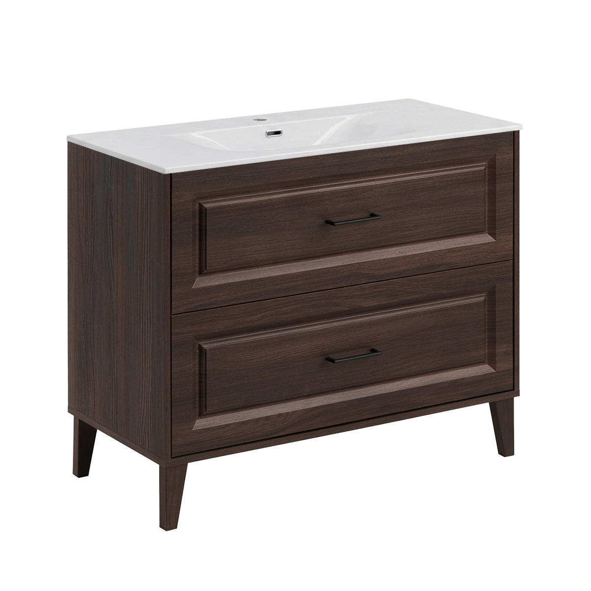 WASCHTISCH 101cm Moka Holz - Braun, Holzwerkstoff (101/82/46cm) - Petits-meubles