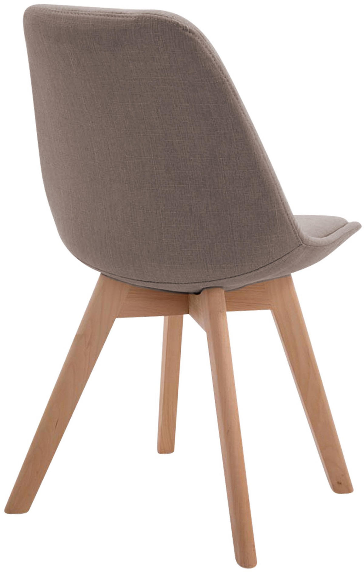 STUHL Stoff taupe - Taupe/Eukalyptusholzfarben, Holz/Textil (48/84/55cm) - CLP