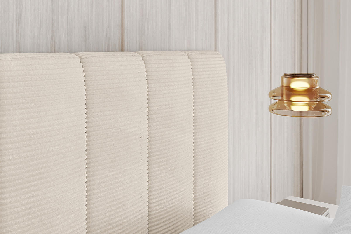 POLSTERBETT mit Bettkasten und Lattenrost, Bett mit Matratze H3/H4 - STERA 160x200 Beige - Sandfarben, Holzwerkstoff/Textil (160/200cm) - ALTDECOR