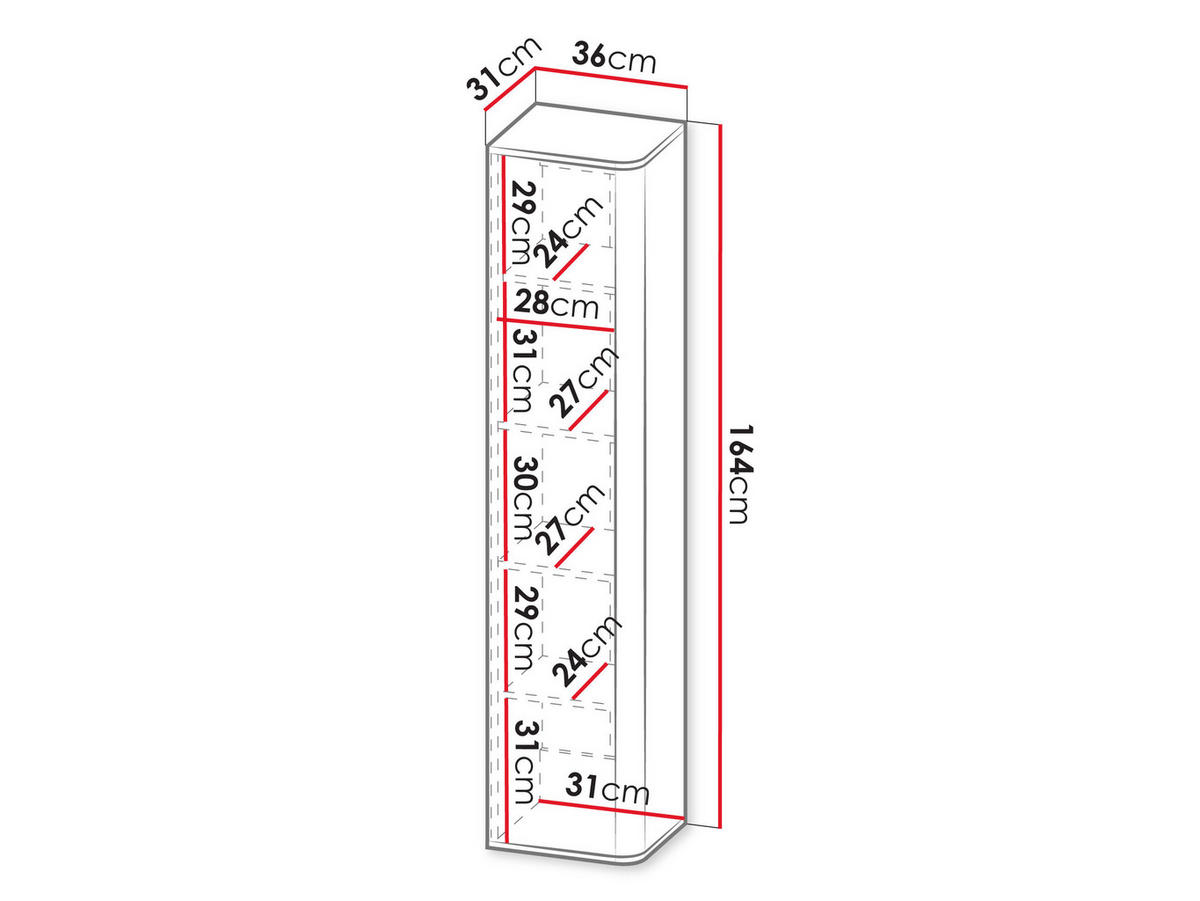 HÄNGEVITRINE Philippe - Kaschmir, Holzwerkstoff (36/164/31cm) - MIRJAN24