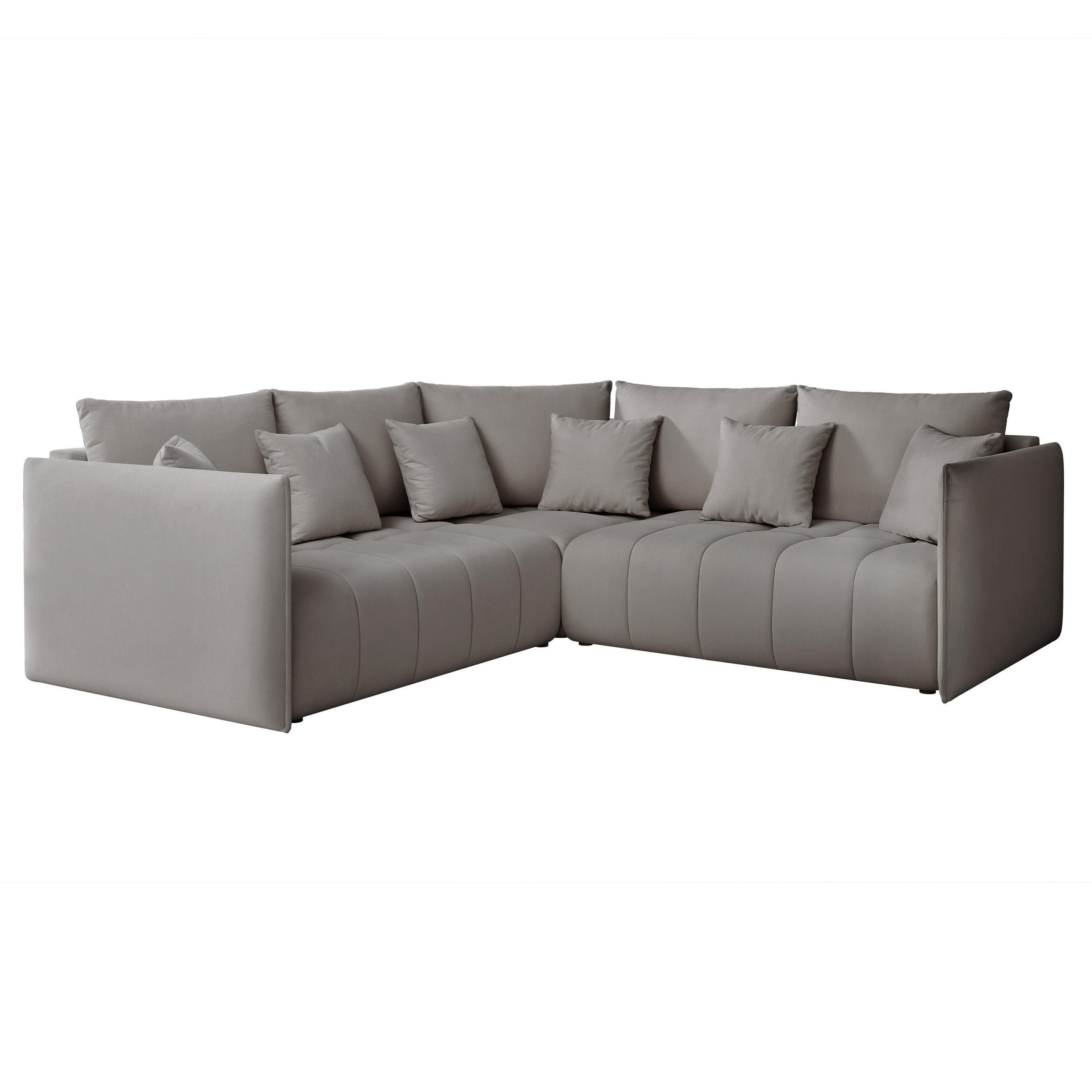 ECKSOFA OLIMPIA mit Schlaffunktion und Bettkasten Grau - Grau, Holzwerkstoff/Kunststoff (235/230cm) - Idohome