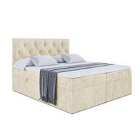 BOXBETT mit Matratze H4 und Lattenrost - MIRAGE - 160x200 - H4 - Beige - Beige, Holzwerkstoff (160/200cm) - ALTDECOR