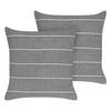 Dekokissen 2er-Set Grau 50/50 cm Milas - Weiß/Grau, Textil (50/50cm) - Beliani