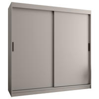 ŠATNÍ skříň s posuvnými dveřmi 200/200/62 2dveřová - černá/kašmírová, dřevo/plast (200/200/62cm)