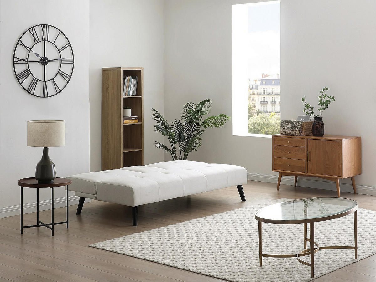 3-SITZER-SCHLAFSOFA Clic-Clac - Stoff - Beige - mit Ablage CLOSIPA - Beige, Textil (182/85/91cm) - Vente-Unique