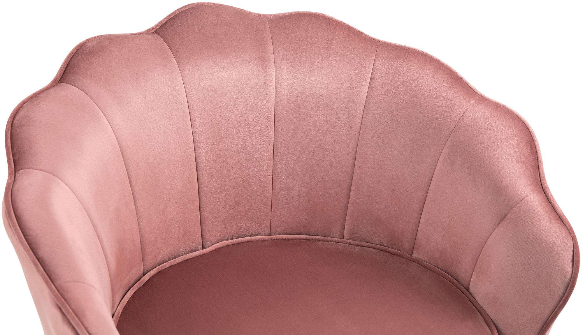ARMLEHNENSTUHL Samt rosa - Goldfarben/Rosa, Textil/Metall (74/76/60cm) - CLP