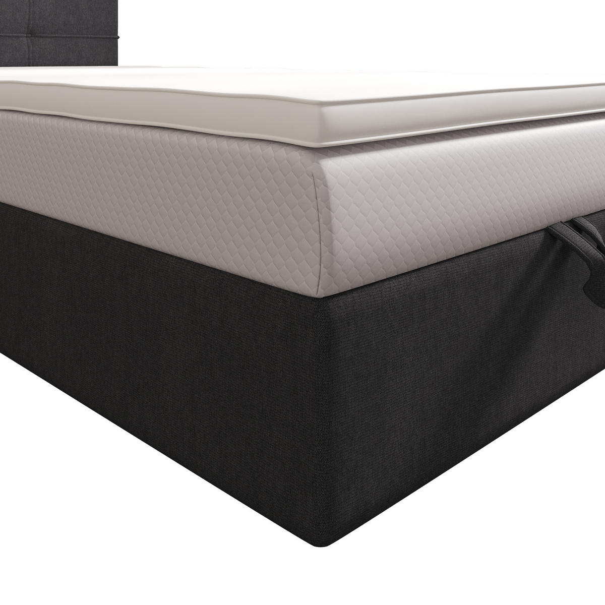 BOXBETT DUO 1 100x200 Cosmic 97, mit Matratze H3 und Topper, Grau - Grau, Holz/Kunststoff (100/200cm) - Bedante