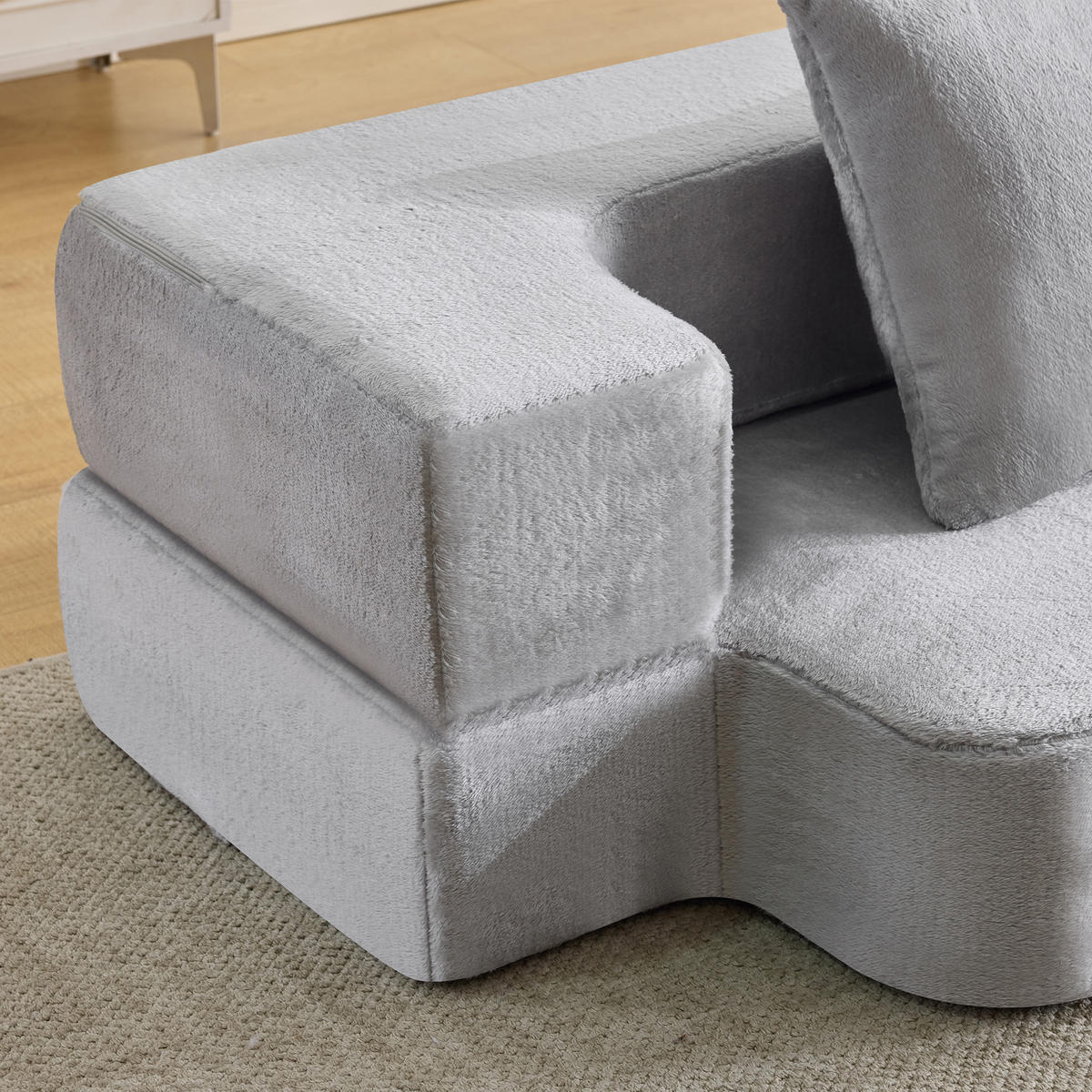 SCHLAFSOFA DE-34992 2-in-1 klappbar Hellgrau - Hellgrau, Textil (52/48/190cm) - ComfortXL