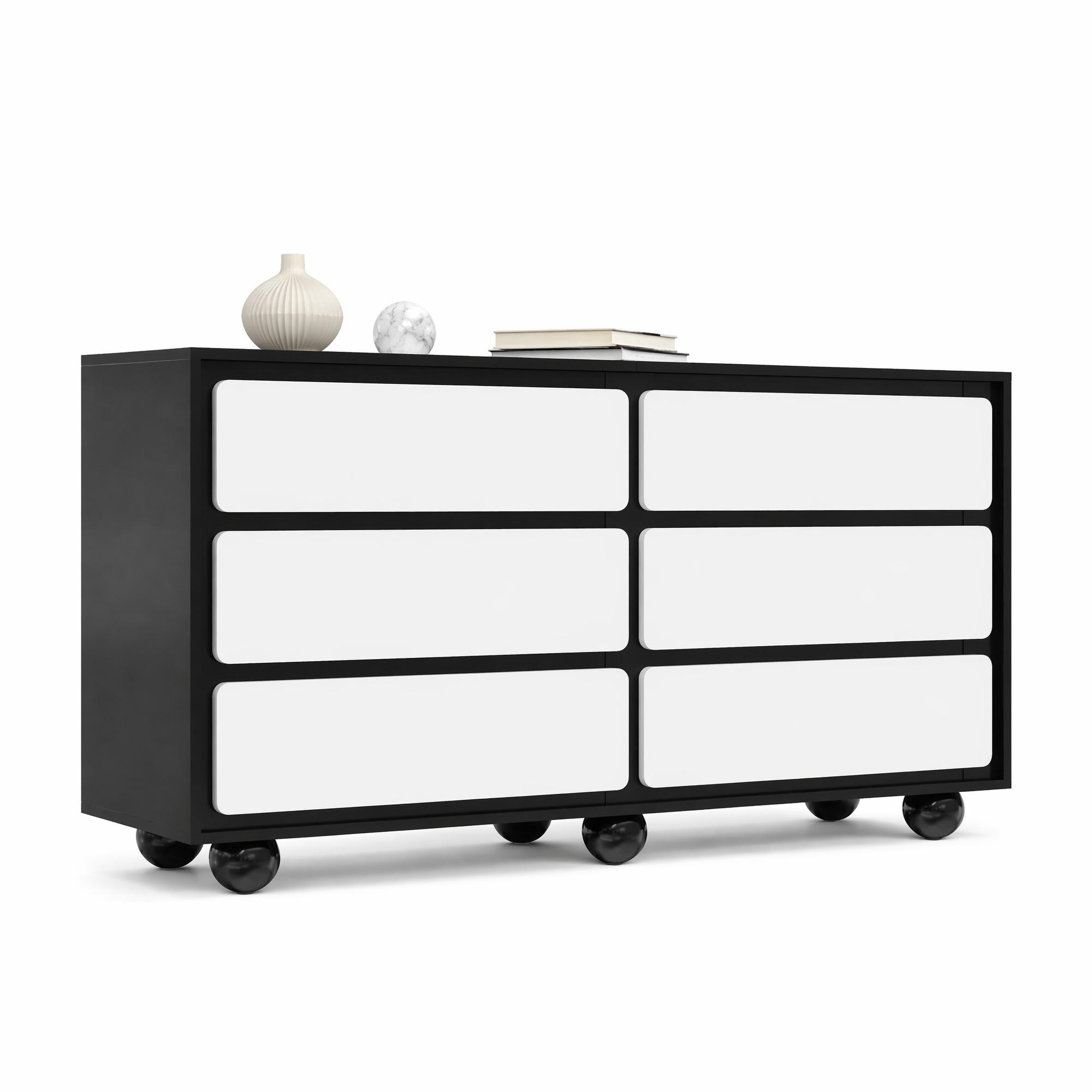 Ivmeu Kommode Schwarz 140x74.5x38 cm