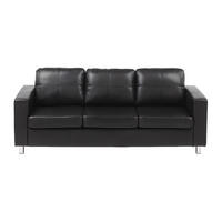 SOFA - 3 Personen - kunstleder - schwarz Ackley - Schwarz, Leder (196/77/75cm) - Vente-Unique