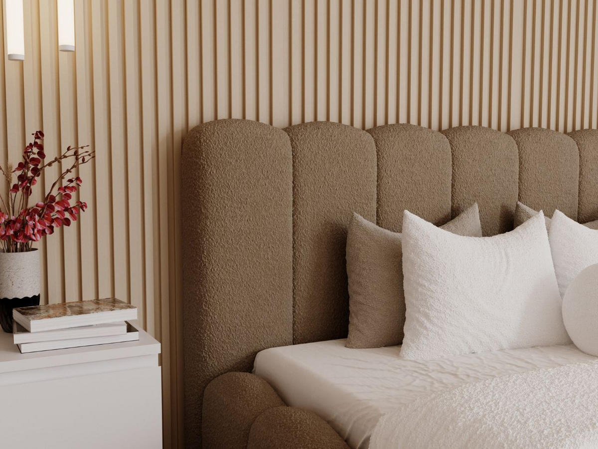 POLSTERBETT Smile 200x200 Bouclé-Stoff Braun - Braun, Textil (200/200cm) - Graingold