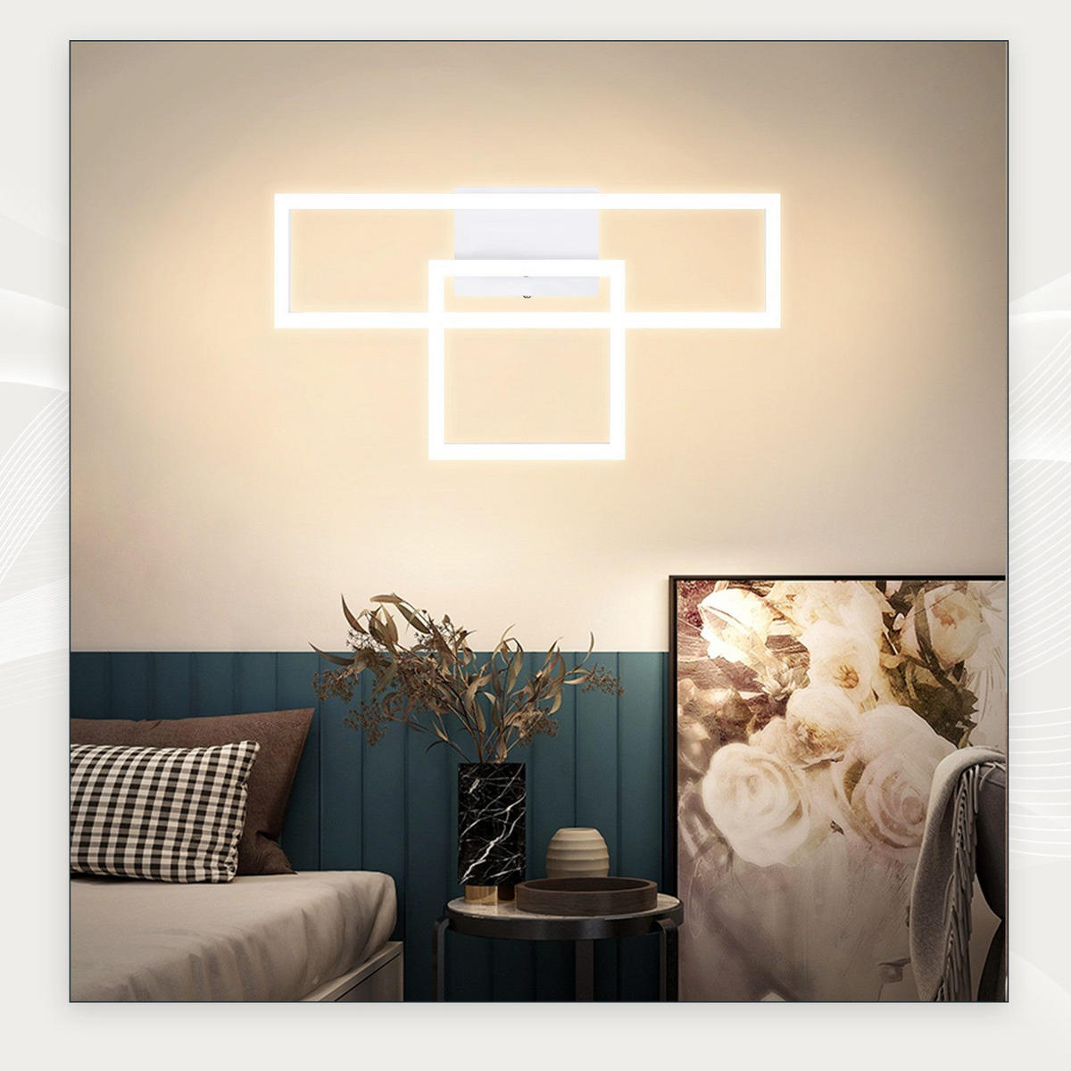 LED-DECKENLEUCHTE Malloy 42/20/7 cm - Weiß, Metall (20/42/7cm) - Nettlife