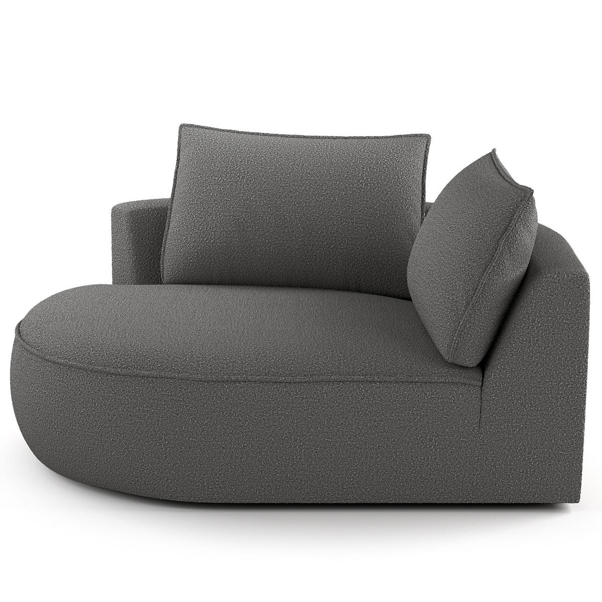 OTTOMANE - modular - Schwarz/Grau, Kunststoff/Textil (126/82/154cm) - home24