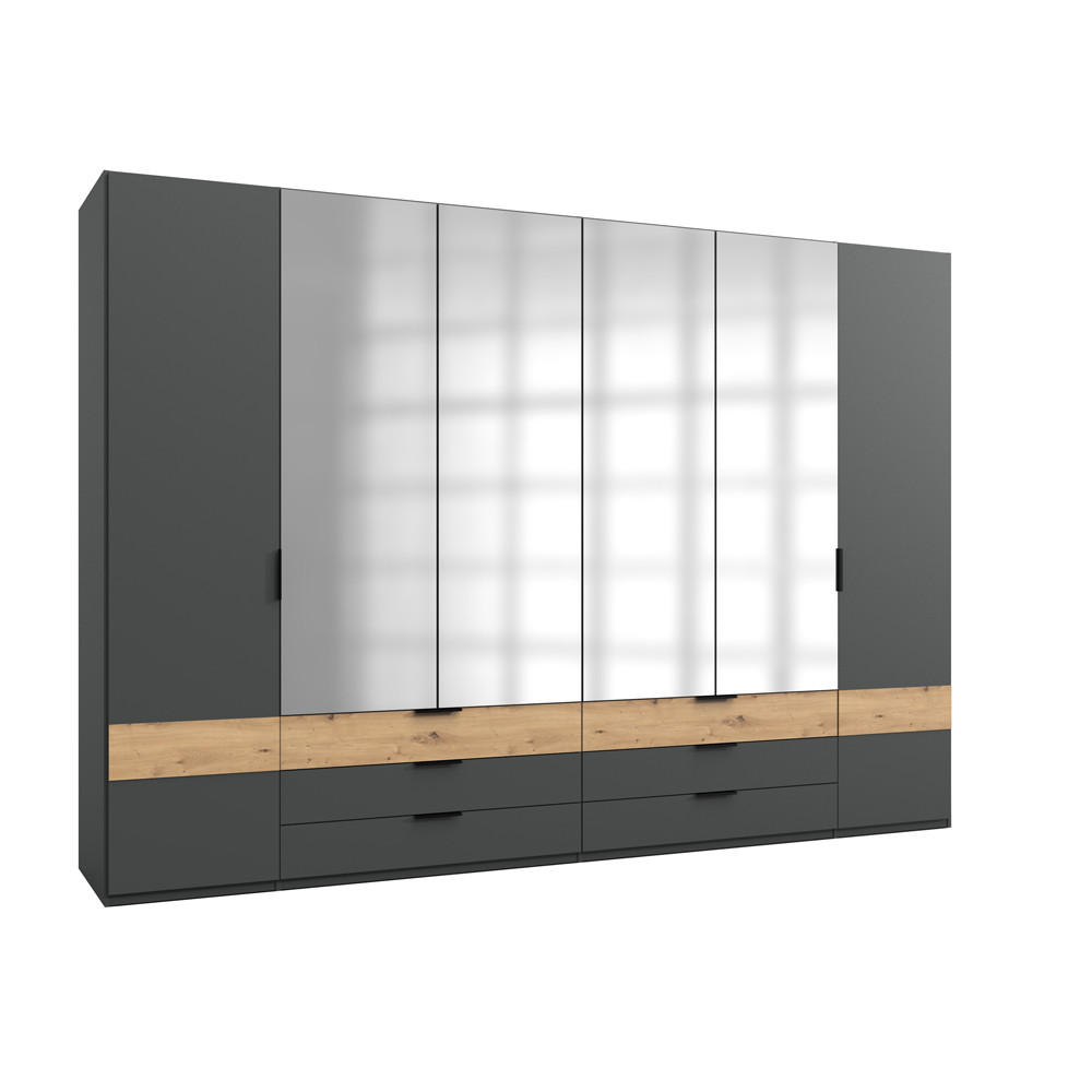 Lomado Kleiderschrank Grau 270x210x58 cm
