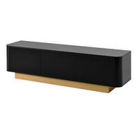 LOWBOARD DE-40178 mit Rillenfront und abgerundeten Ecken Schwarz - Schwarz, Holzwerkstoff (170/47/40.5cm) - ComfortXL