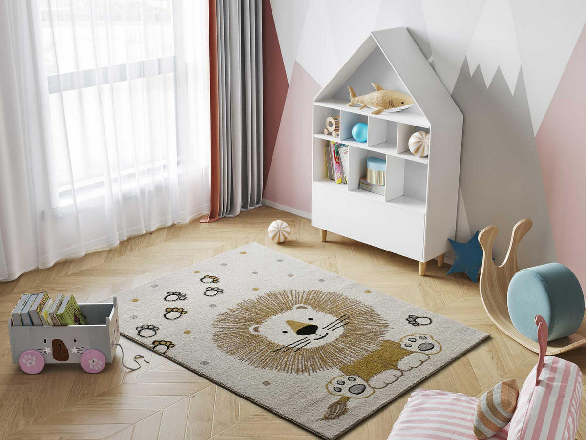 KINDERTEPPICH Weiß Beats 120/170 cm - Weiß, Naturmaterialien/Textil (120/170cm) - Atticgo