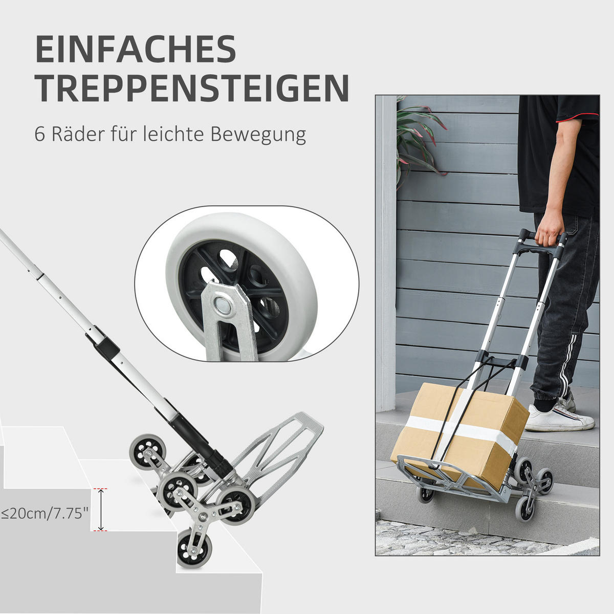 KLAPPBARER Treppensteiger, Silber - Multicolor, Metall (47/100/47cm) - DURHAND