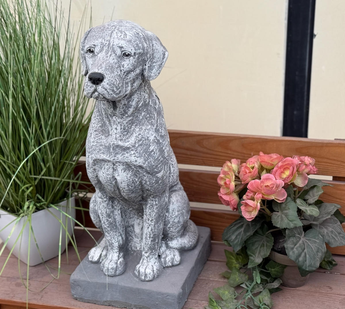 STEINFIGUR Dogge massiv, frostfest - Grau, Stein (25/48/25cm) - stoneandstyle