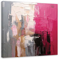 LEINWANDBILD Abstraktion Impressionismus Rosa 50x50cm - Rosa, Textil (50/50cm) - Feeby