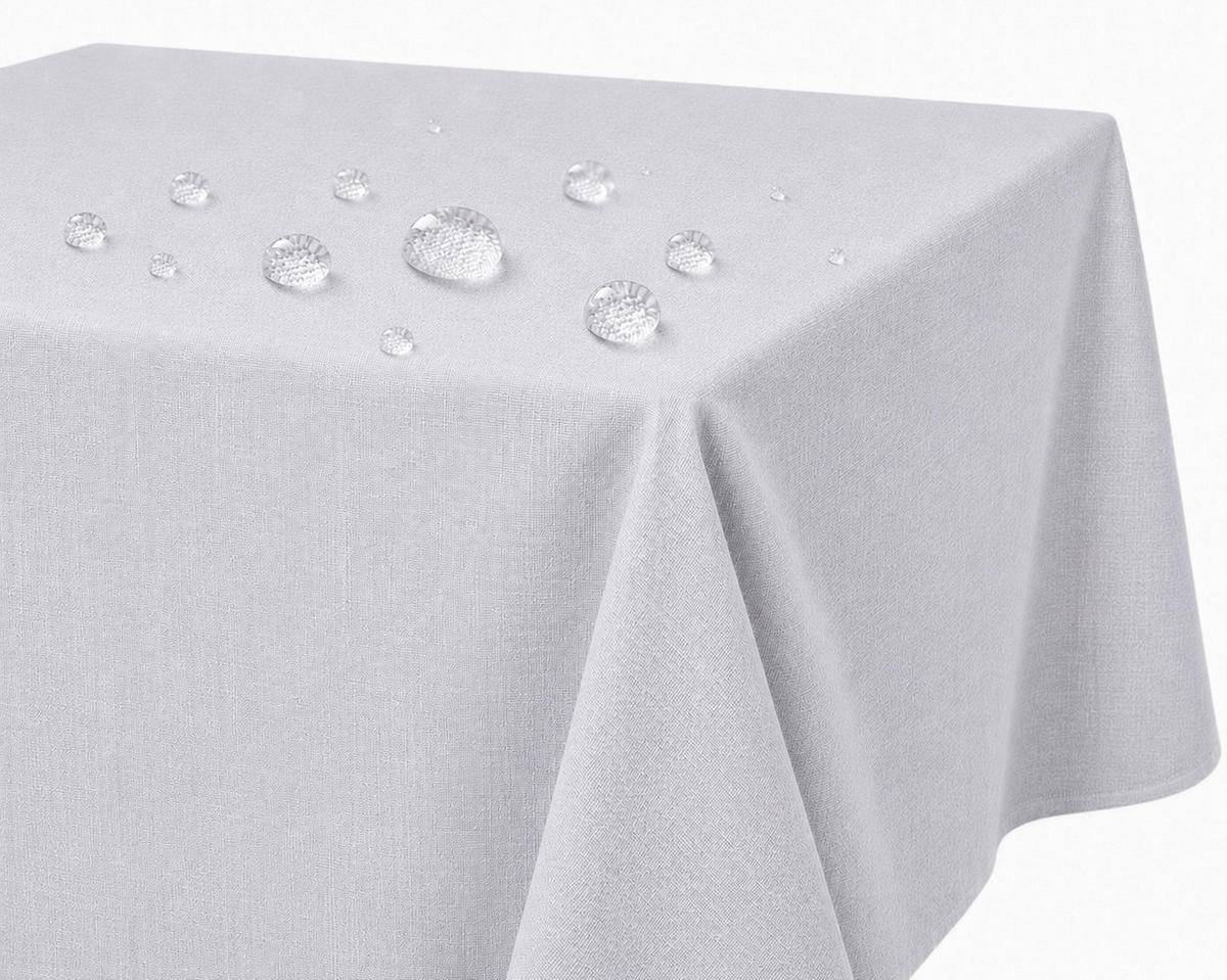 TISCHDECKE Leinenoptik 90/90 cm eckig weiß - Weiß, Kunststoff (90/90cm) - TiborTex