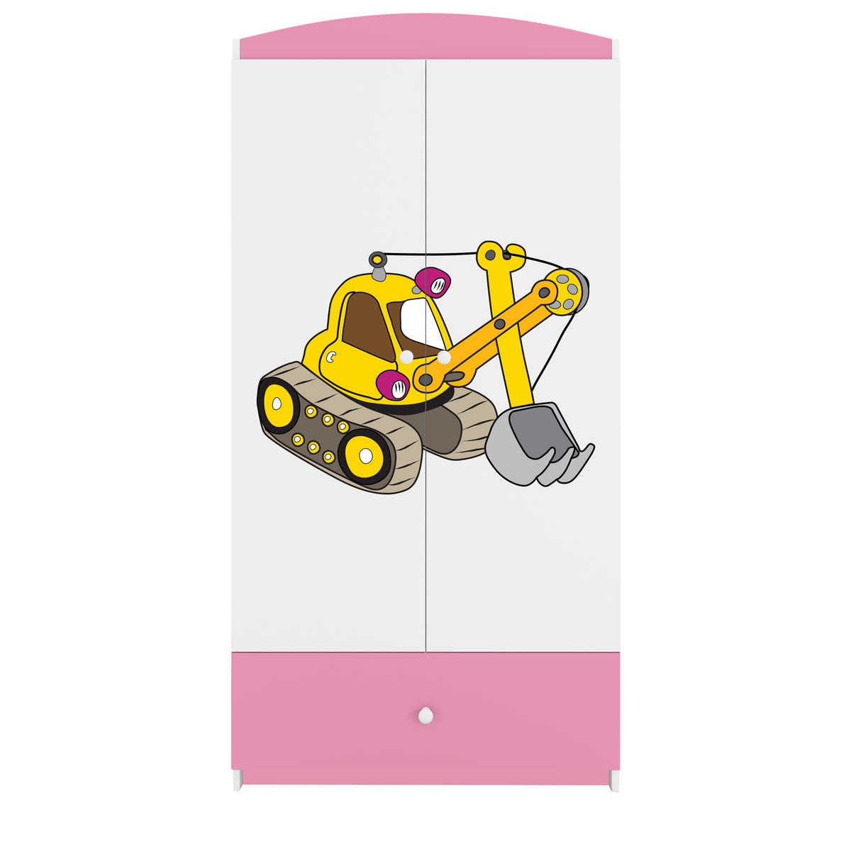 KINDERKLEIDERSCHRANK Excavator 90/175/52 - Hellrosa, Holzwerkstoff (90/175/52cm) - Kocot Kids