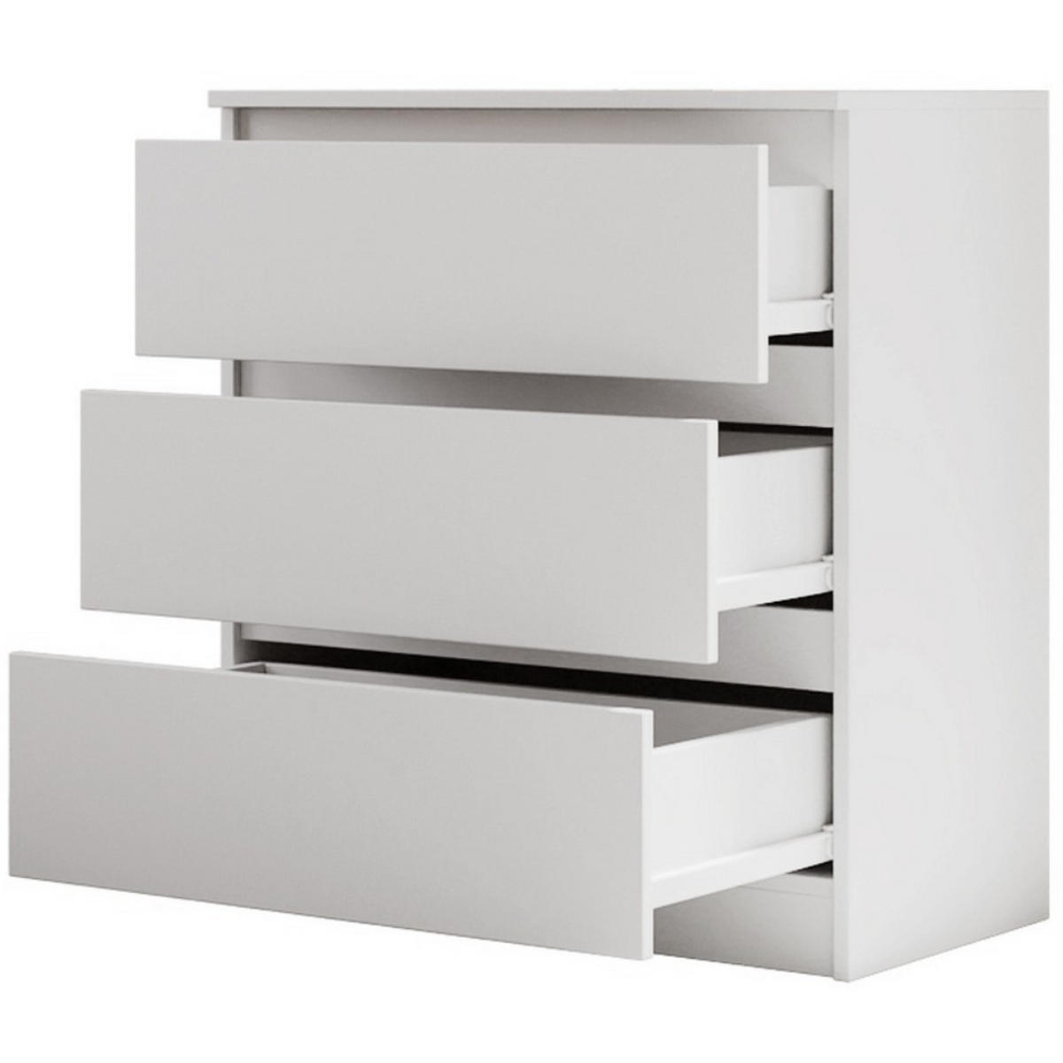 KOMMODE Lemon 70 cm mit drei Schubladen weiß matt - Weiß, Holzwerkstoff (70/78.5/39cm) - Beautysofa