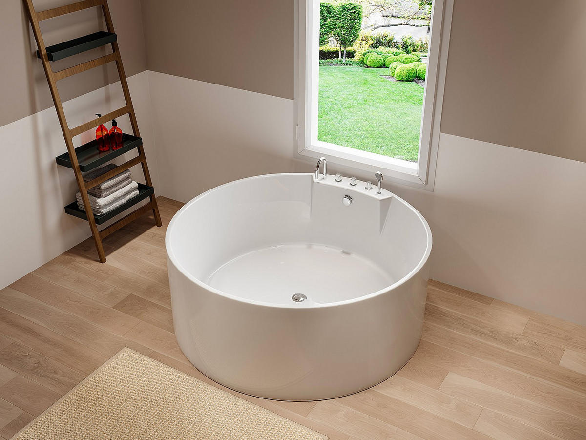 FREISTEHENDE Badewanne - 1 Person - acryl - weiß Linda - Weiß, Kunststoff (150/58/150cm) - Vente-Unique