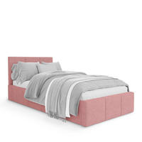 POLSTERBETT für Schlafzimmer Bett mit Stauraum Rosa 90x200cm Kopfteil 120cm - Rosa, Holzwerkstoff/Metall (90/200cm) - Muralo