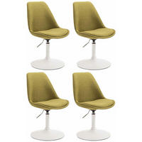 STUHL 4er Set Stoff grün - Weiß/Grün, Textil/Metall (48/76/57cm) - CLP