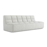 3-SITZER SOFA Strukturstoff Stoff Beige - Beige/Schwarz, Kunststoff/Textil (210/75/93cm) - Makamii