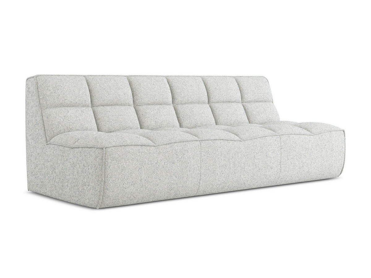 3-SITZER SOFA Strukturstoff Stoff Beige - Beige/Schwarz, Kunststoff/Textil (210/75/93cm) - Makamii