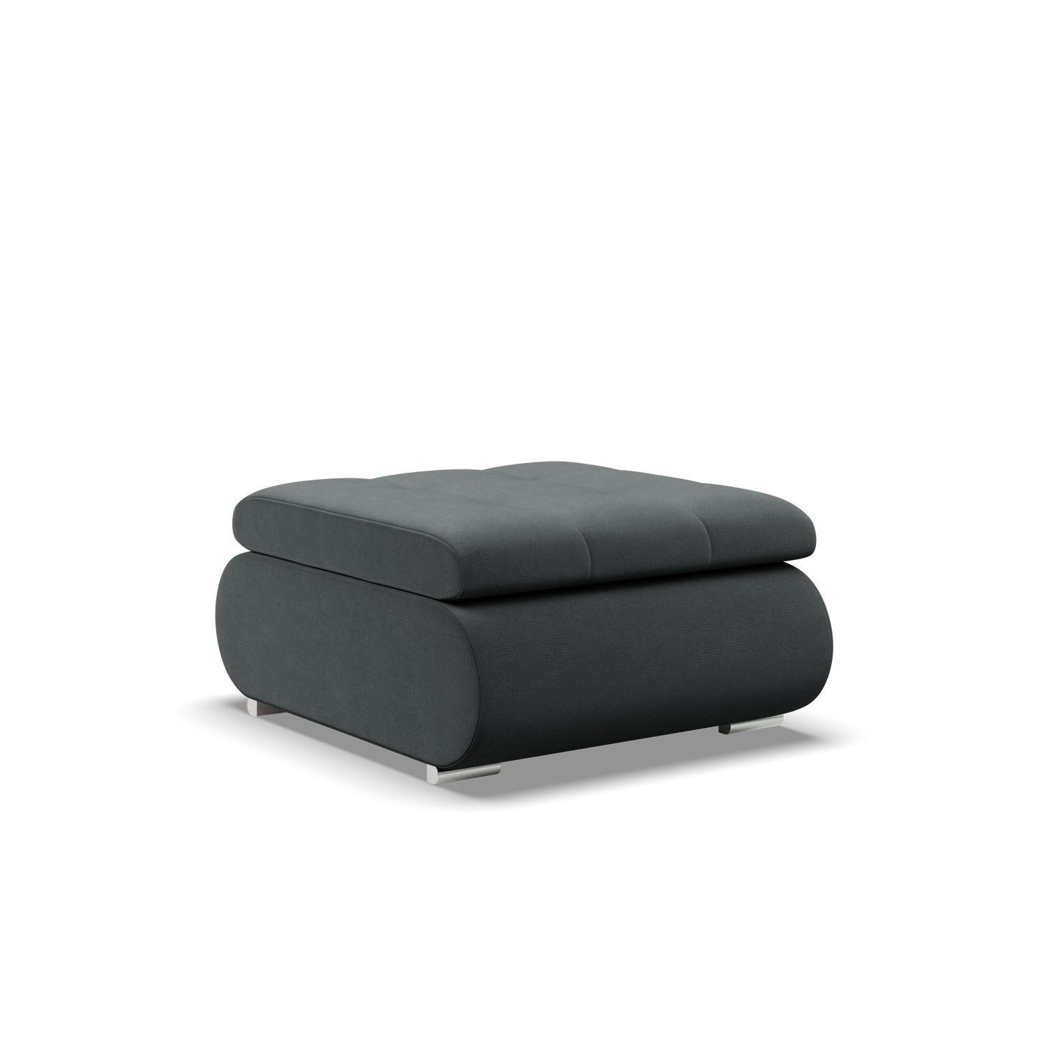 SITZPOUF FÜR DAS WOHNZIMMER FORESTA, Dunkelgrau - Dunkelgrau, Textil (88/42/70cm)